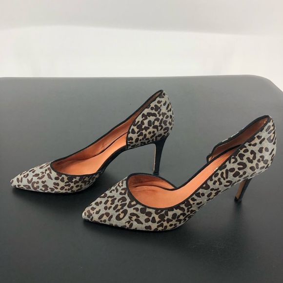 Halogen Leopard Print Heels Calf Hair Marlie D’Orsay Pumps - Picture 8 of 15